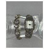 Sterling Silver Marcasite Watch and XO Bracelet