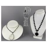 Silver Black Onyx, Druzy Agate, MOP Jewelry