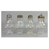 4 Victorian Glass Condiment Bottles