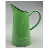 Mint Green Enamelware Water Pitcher