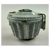 Mottled Enameled Graniteware Faceted Pudding Mold