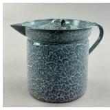 Cloud Grey Mottled Graniteware Milk Boiler w/ Lid