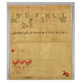 Antique Unfinished Embroidered Sampler