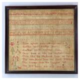 Mid 19th C. Sampler "Sarah Ann Gayford...Aged 10"