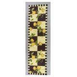 Hooked Checkerboard Runner with Flowers 7