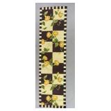 Hooked Checkerboard Runner with Flowers 7