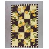 Hooked Checkerboard Rug with Flowers 5