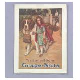 "To School Well Feed on Grape-Nuts" Ad Poster