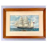 American Maritime Water Color Painting