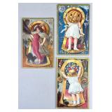3 Antique Nash Halloween Keyhole Series Postcards