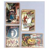 4 Antique Tuck Series 160 Halloween Postcards 1910