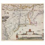 20th Century Reproduction of 17th Century USA Map