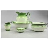 Antique 5pc. English Pottery Washstand Set c. 1900