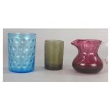 3 Mid-Century Art Glass Vessels