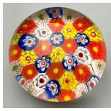 Millefiori Murano-Style Art Glass Paperweight