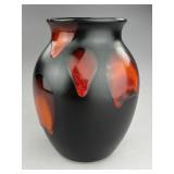 Poole Pottery Modernist Red Galaxy Lava Drip Vase