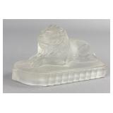 Gillinder & Sons Frosted Glass Lion Figurine