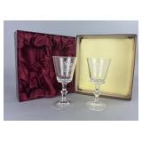 Chilworth Manor Crystal Wine Goblets with Box