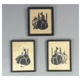Framed Silhouette Cross Stitch Spinning & Knitting
