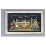 Framed Needlepoint Piece w/ Regency Social Scene