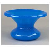 Antique French Blue Opaline Glass Spittoon