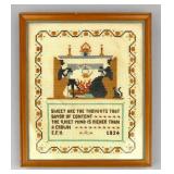 Framed 1934 Cross Stitch Piece "A Mind Content"