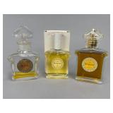Guerlain Mitsouko Glass Perfume Bottles Set of 3
