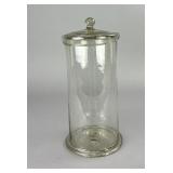 Antique Glass Apothecary Jar, 13" Tall