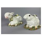Meiselman Imports Majolica Tureens, Lamb & Rabbit