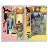 2 Antique Nash Mischief Night Halloween Postcards