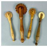 4 Wood Pastry Wheels or Pastry Jiggers