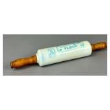 Detroit Columbus Flour Milk Glass Rolling Pin
