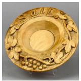 Antique Carved Wood Master Salt Cellar