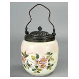 Victorian Satin Art Glass Biscuit Jar