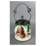 Victorian Art Glass Biscuit Jar