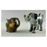 2 Figural Elephant Creamer Pitchers