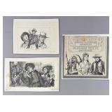 3 Guy Deel Signed Western Illustrations