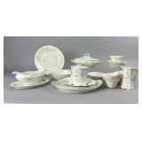 Thï¿½odore Haviland Pink and Green Dinnerware Group