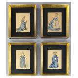 Set of 4 Hand Colored Historic Costume Lithos 1840