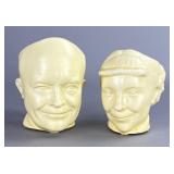 Pair of Ceramic Eisenhower Figural Head Planters