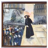 Sandra Summit Framed Oil Painting of 19th C. Scene