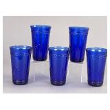 5 Toscany "Alexandra Blue" Cobalt Glass Tumblers