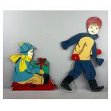 1950s Folk Art Wood Cutout Holiday Lawn Decoration