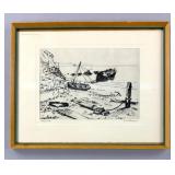 Lionel Barrymore (AM 1878-1954) Etching Rocky Pt.