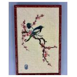 Framed Chinoiserie Needlepoint with Birds