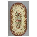 Victorian Style Oval Hooked Rug 3ï¿½11ï¿½ x 1ï¿½10ï¿½