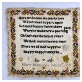 Mary Bainbridge 1867 Mourning Embroidery Piece
