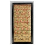 Framed 1860 Scottish Sampler by Mary Hunter