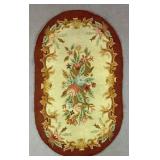 Victorian Cottage Style Oval Hooked Rug 5