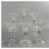 Set of Six Pressed Glass Display Risers Early 20c.